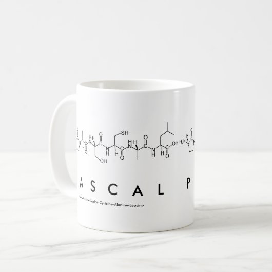 Mug Musique de nom du peptide pascal (Devant gauche)