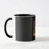 Mug Musique de paix futuriste orange noire (Gauche)