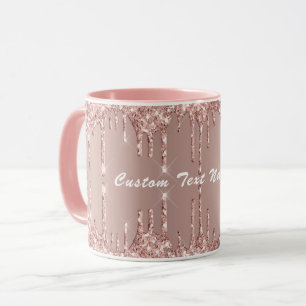 Mug Musique de Parties scintillant Gold rose avec nom 