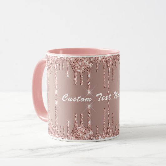 Mug Musique de Parties scintillant Gold rose avec nom  (Devant gauche)
