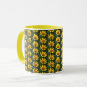 Mug Musique de photo à fleurs jaunes (Devant gauche)