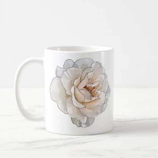 Mug Musique de rose blanche (Gauche)