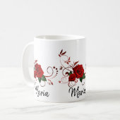 Mug Musique de rose rouge (Devant gauche)