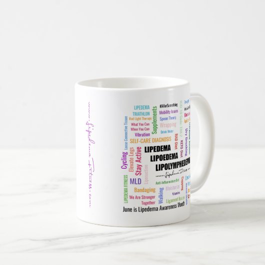 Mug Musique de sensibilisation Lipedema (Devant droit)