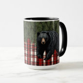Mug Musique de silhouette de l'ours noir (Devant droit)