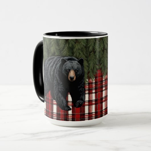 Mug Musique de silhouette de l'ours noir (Devant gauche)