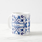 Mug Musique de style italien bleu et blanc (Devant gauche)