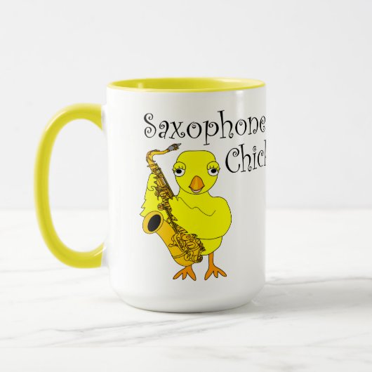 Mug Musique de texte de sélection saxophone (Gauche)