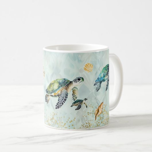 Mug Musique de tortue de mer (Devant droit)