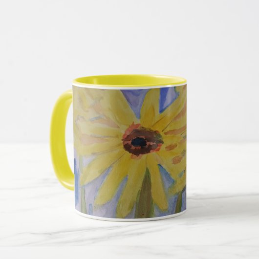 Mug Musique de tournesol jaune été (Devant gauche)