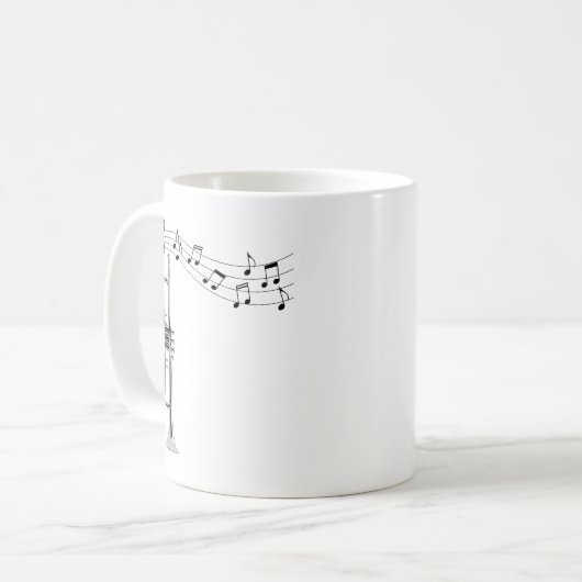 Mug Musique de trompette avec notes musicales (Devant gauche)
