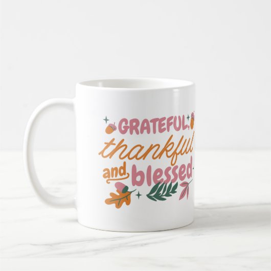 Mug Musique de typographie de Thanksgiving (Gauche)