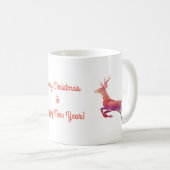Mug Musique de vacances personnalisée de rennes roses (Devant droit)