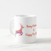 Mug Musique de vacances personnalisée de rennes roses (Devant gauche)