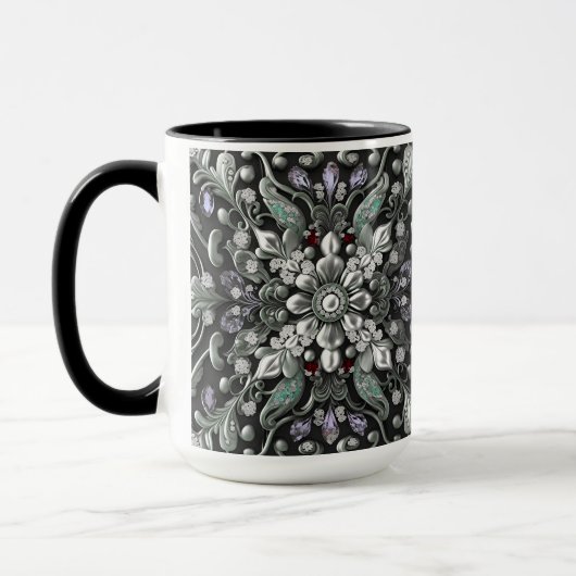 Mug Musique décorative violette argentée (Gauche)