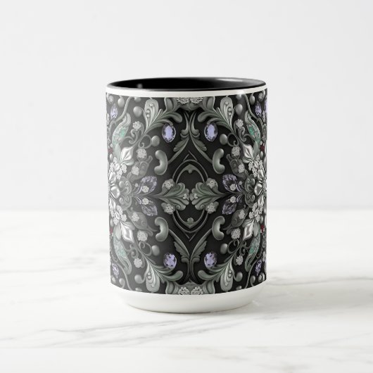Mug Musique décorative violette argentée (Centre)