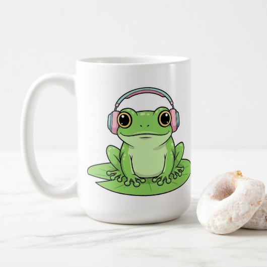 Mug Musique d'écoute Grenouille Verte – Ambiance Paste (Avec donut)