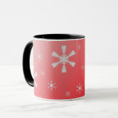 Mug Musique des flocons rouges (Devant gauche)