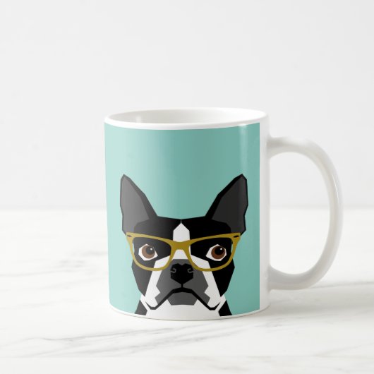 Mug Musique des lunettes de Boston Terrier (Droite)