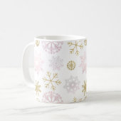 Mug Musique d'hiver rose et doré (Devant gauche)
