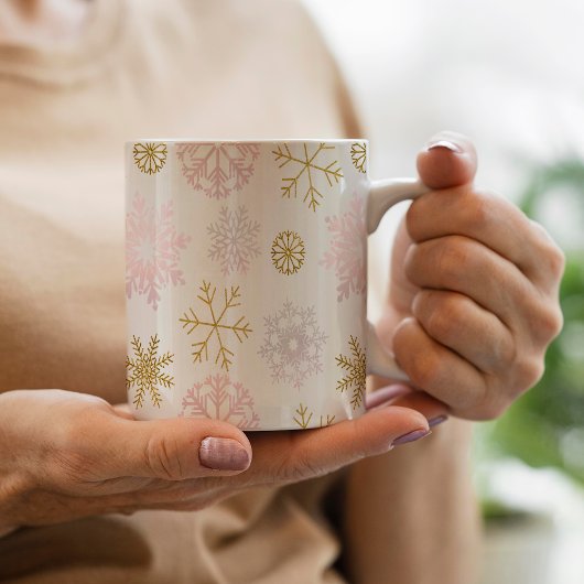Mug Musique d'hiver rose et doré