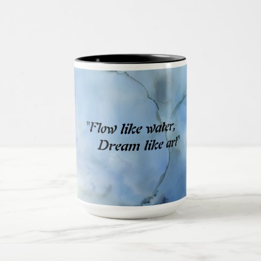 Mug Musique d'illusion d'aquarelle bleue (Centre)