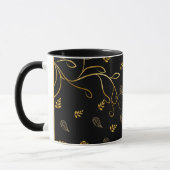 Mug Musique d'impression à feuilles noires et or (Gauche)