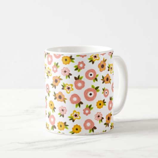 Mug Musique d'impression florale (Devant droit)