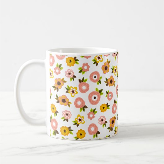 Mug Musique d'impression florale (Gauche)