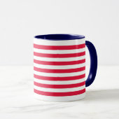 Mug Musique drapeau américain avec poignée bleue (Devant droit)