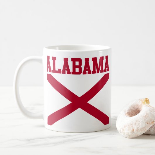 Mug Musique du drapeau de l'État de l'Alabama (Avec donut)