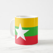Mug Musique en céramique du drapeau du Myanmar (Devant gauche)
