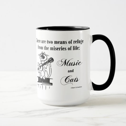 Mug Musique et chats 2 - Citation de Schweitzer (Droite)