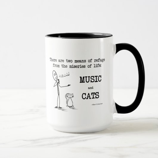 Mug Musique et chats - Citation de Schweitzer (Droite)