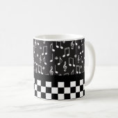 Mug Musique et damier noir et blanc (Devant droit)