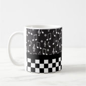 Mug Musique et damier noir et blanc (Gauche)