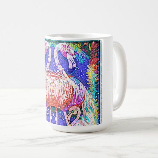 Mug Musique Flamant rose rose (Devant droit)