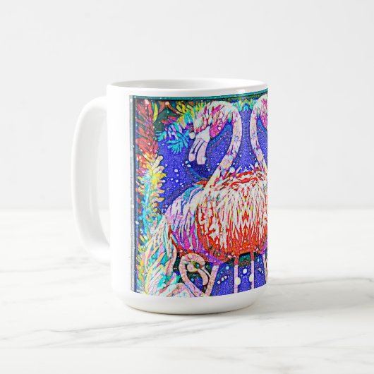Mug Musique Flamant rose rose (Devant gauche)
