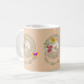 Mug Musique florale beige (Devant gauche)