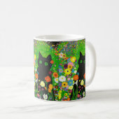 Mug Musique florale de Kitty noir (Devant droit)