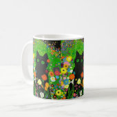 Mug Musique florale de Kitty noir (Devant gauche)