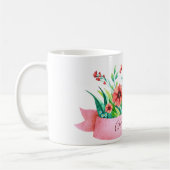 Mug Musique florale du ruban rouge (Gauche)