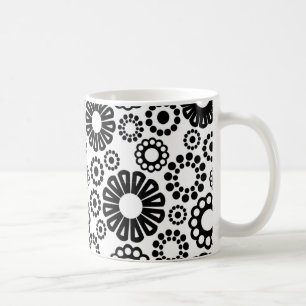 Mug Musique florale noire et blanche