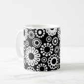 Mug Musique florale noire et blanche (Devant gauche)