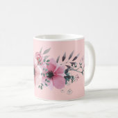 Mug Musique florale rose (Devant droit)
