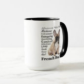 Mug Musique Frenchie Traits (Devant droit)