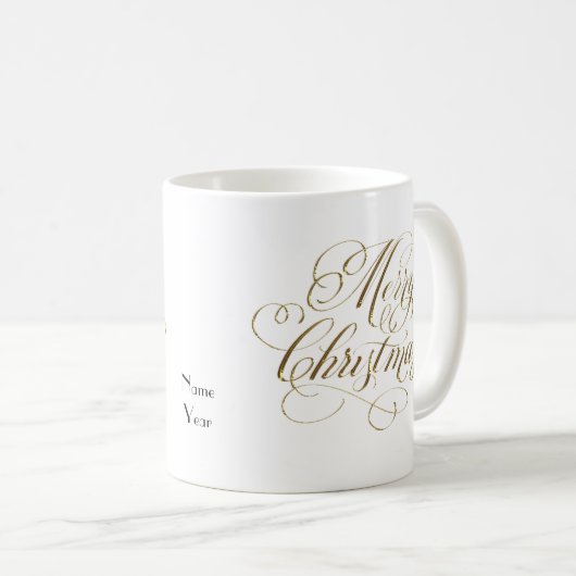 Mug Musique Gold Joyeux Noël (Devant droit)