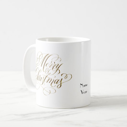 Mug Musique Gold Joyeux Noël (Devant gauche)