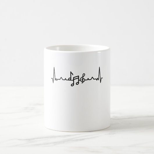 Mug Musique Heartbeat band et notes Cadeaux (Centre)