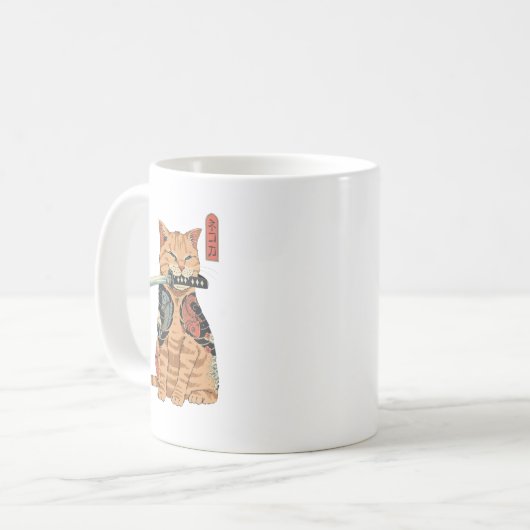 Mug Musique japonaise Samurai Cat (Devant gauche)